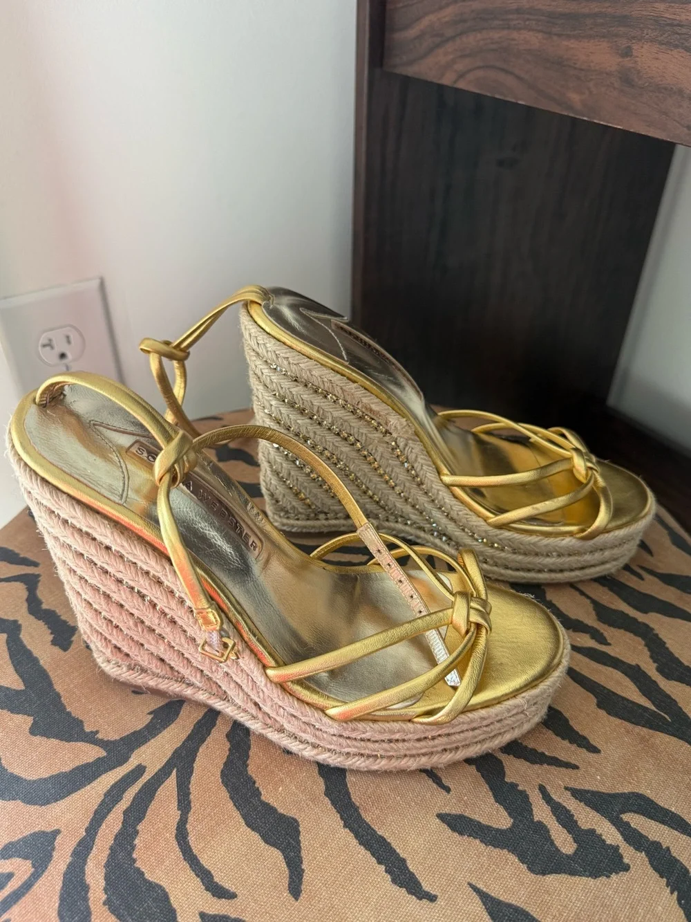 Sophia Webster Gold Wedges